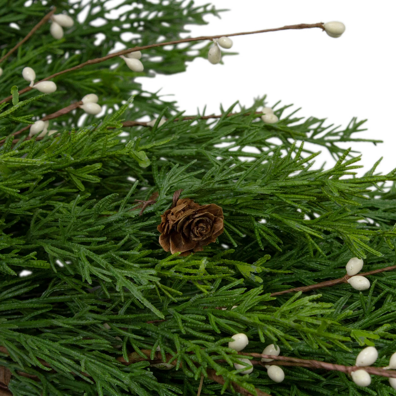 Northlight 32" Realistic Cedar With Pine Cones And White Berries Artificial Christmas Wreath - Unlit 2 Northlight 32" Realistic Cedar With Pine Cones And White Berries Artificial Christmas Wreath - Unlit - Image 2