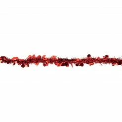 Northlight 50' X 2.5" Red Tinsel Christmas Garland With Polka Dots - Unlit -Wreaths & Garland shop northlight k00355 2 10201.1665696786