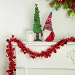 Northlight 50' X 2.5" Red Tinsel Christmas Garland With Polka Dots - Unlit -Wreaths & Garland shop northlight k00355 styled20 12157.1666900379
