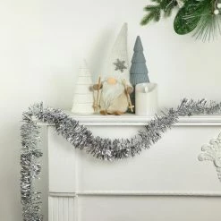 Northlight 50' X 2.5" Silver Christmas Foil Tinsel Garland - Unlit -Wreaths & Garland shop northlight k00361 stylednew 36676.1666900379