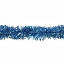 Northlight 50' Traditional Shiny Sky Blue Foil Tinsel Garland - Unlit