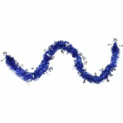 Northlight 50' Lavish Blue And Silver Snowflakes Christmas Tinsel Garland - Unlit