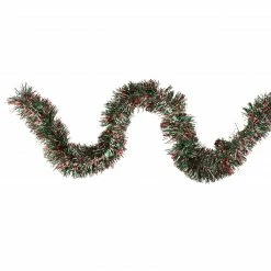 Northlight 50' X 4" Shiny Silver, Red And Green Wide Cut Tinsel Christmas Garland - Unlit