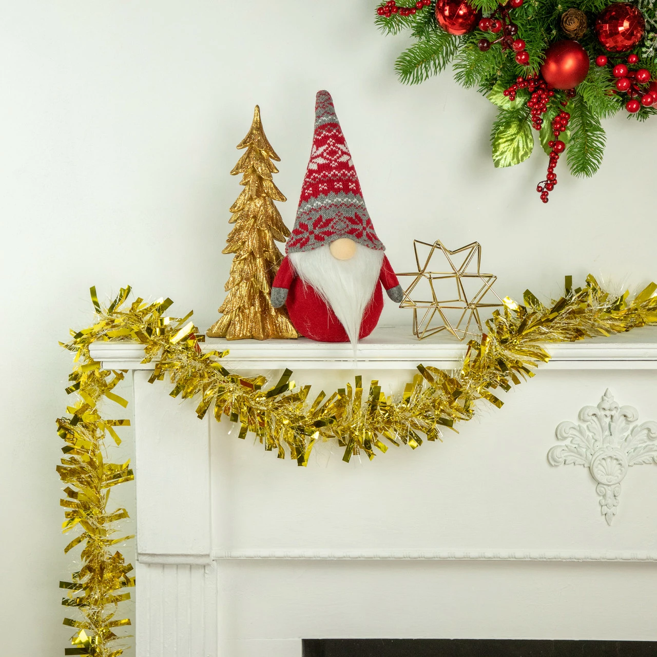 Northlight 50' X 4' Gold And Snowblush Wide Cut Tinsel Christmas Garland - Unlit 4 Northlight 50' X 4' Gold And Snowblush Wide Cut Tinsel Christmas Garland - Unlit - Image 4