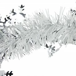 Northlight 50' X 2" White And Silver Christmas Tinsel Garland With Snowflakes - Unlit -Wreaths & Garland shop northlight k094050 3new 92139.1666129162