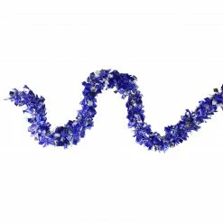Northlight 12' X 4" Lavish Blue And Silver Boa Wide Cut Tinsel Christmas Garland - Unlit