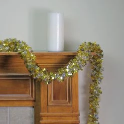 Northlight 12' X 4" Gold And Silver Boa Wide Cut Tinsel Christmas Garland - Unlit -Wreaths & Garland shop northlight k15327 3 03222.1665610747