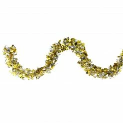 Northlight 12' X 4" Gold And Silver Boa Wide Cut Tinsel Christmas Garland - Unlit