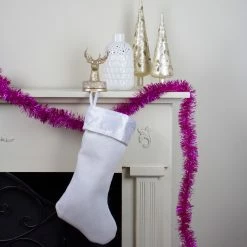 Northlight Shiny Pink Traditional Tinsel Garland - 50 Feet, Unlit -Wreaths & Garland shop northlight k28317 3 45245.1588373687