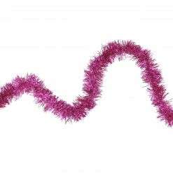 Northlight Shiny Pink Traditional Tinsel Garland - 50 Feet, Unlit