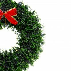 Northlight 17-Inch Pre-Lit Green Tinsel Artificial Christmas Wreath With Bow - Clear LED Lights -Wreaths & Garland shop northlight k90903 2updat 26159.1665696786