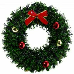 Northlight 17-Inch Green Tinsel Artificial Christmas Wreath With Bow - Unlit