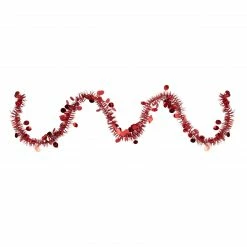 Northlight 50' X 1.5" Red Tinsel Christmas Garland With Polka Dots - Unlit
