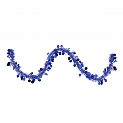 Northlight 50' X 1.5" Lavish Blue Tinsel Christmas Garland With Polka Dots - Unlit
