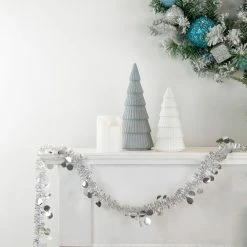 Northlight 50' X 1.5" Silver Tinsel Christmas Garland With Polka Dots - Unlit