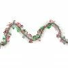 Northlight 50' X 2.5" White, Red And Green Christmas HO HO HO Wrapped Tinsel Garland - Unlit