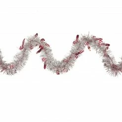 Northlight 50' X 3" Silver Christmas Candy Cane Wrapped Tinsel Garland - Unlit