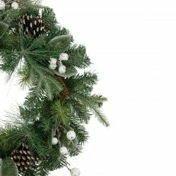 Northlight Frosted White Berry And Mixed Pine Artificial Christmas Wreath, 24-Inch, Unlit -Wreaths & Garland shop northlight kji28173 2 updated2022 10015.1662575101