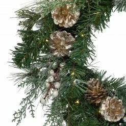 Northlight Pre-Lit Champagne Gold Pine Cone And Berry Mixed Pine Wreath - 22-Inch, Clear Lights 5 Northlight Pre-Lit Champagne Gold Pine Cone And Berry Mixed Pine Wreath - 22-Inch, Clear Lights -Wreaths & Garland shop northlight kji28175 1 05443.1665610739