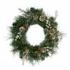 Northlight Pre-Lit Champagne Gold Pine Cone And Berry Mixed Pine Wreath - 22-Inch, Clear Lights