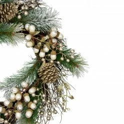 Northlight Acorn And Pine Cone Flocked Pine Needle Artificial Christmas Wreath - 22-Inch, Unlit -Wreaths & Garland shop northlight kji28195 1 04133.1665433299