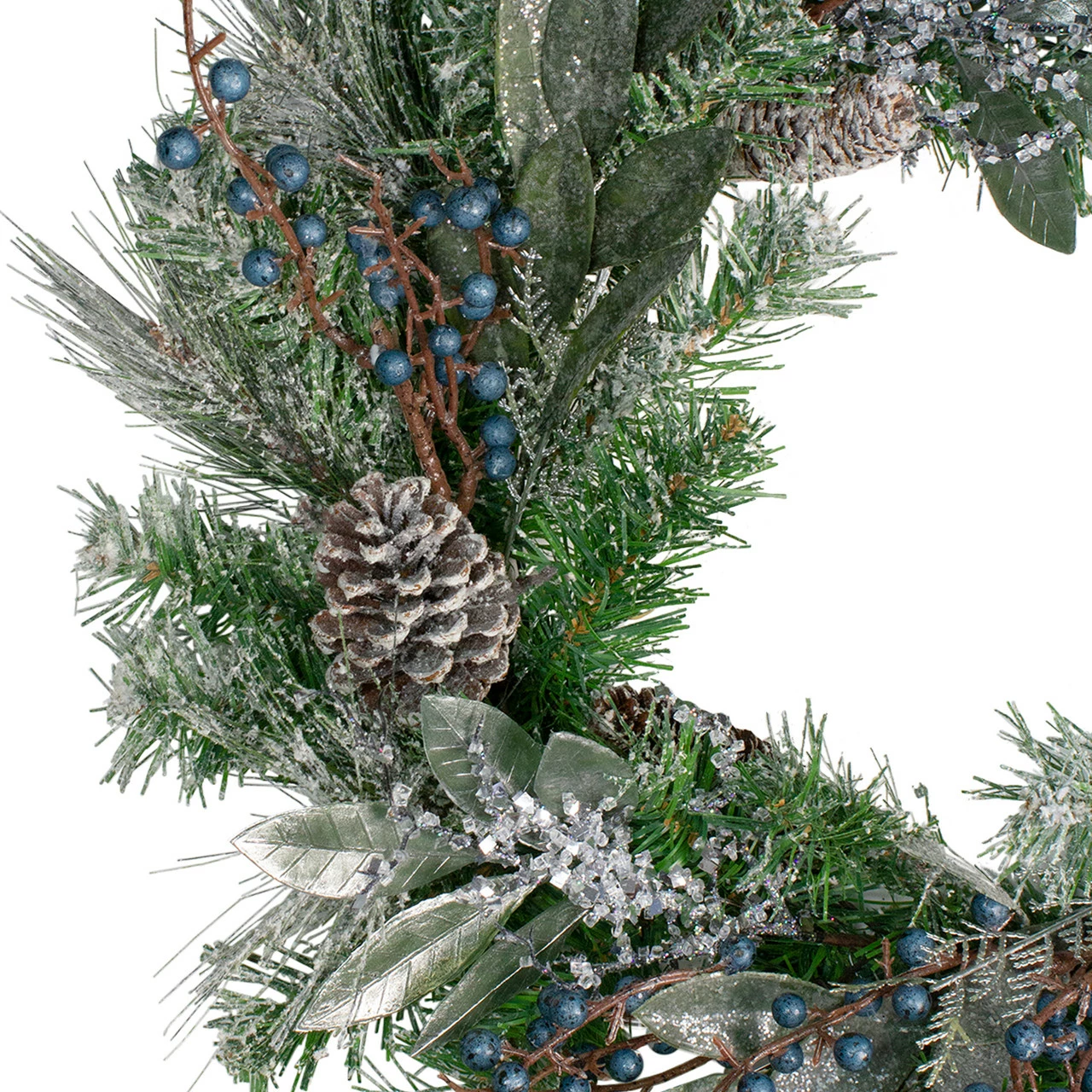 Northlight Mixed Pine And Blueberries Artificial Christmas Wreath -24-Inch, Unlit 2 Northlight Mixed Pine And Blueberries Artificial Christmas Wreath -24-Inch, Unlit - Image 2
