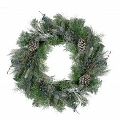 Northlight Mixed Pine And Blueberries Artificial Christmas Wreath -24-Inch, Unlit