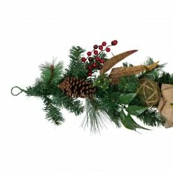 Northlight 6' X 10" Burlap Poinsettia, Moss Ball, Mixed Pine And Berries Christmas Garland - Unlit -Wreaths & Garland shop northlight kjix6180gl 3 59489.1648863683