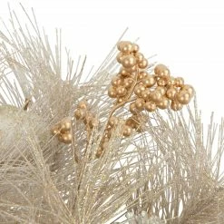 Alternative view of Northlight Champagne Gold Apple And Pine Needle Artificial Christmas Wreath, 24-Inch, Unlit