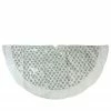 Northlight 60" White And Silver Sequin Snowflake Christmas Tree Skirt With Faux Fur Border