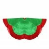Northlight 60" Metallic Green And Red Trim Scalloped Edge Christmas Tree Skirt