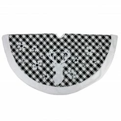 Northlight 48" Black And White Plaid Reindeer Christmas Tree Skirt -Wreaths & Garland shop northlight l15306 3 76218.1600478511