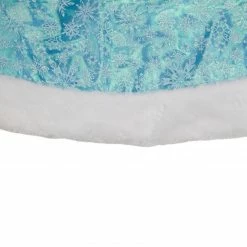 Northlight 48" Light Blue Iridescent Mesh Glittered Snowflakes Christmas Tree Skirt -Wreaths & Garland shop northlight l27896 1 35069.1588371055