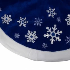 Northlight 48" Blue Velveteen Snowflake Christmas Tree Skirt With Faux Fur Trim -Wreaths & Garland shop northlight l27897 1 68835.1588357612
