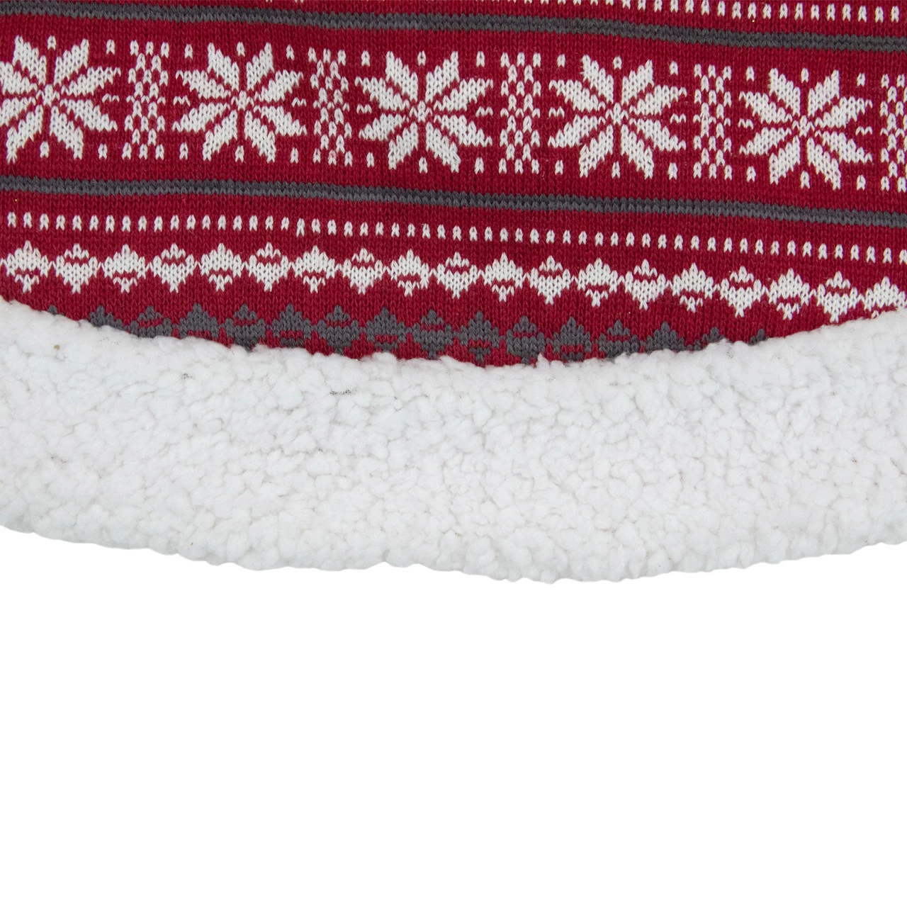 Northlight 48" Red And White Knitted Snowflake Lodge Christmas Tree Skirt 3 Northlight 48" Red And White Knitted Snowflake Lodge Christmas Tree Skirt - Image 3