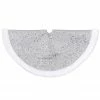 Northlight 20" Silver Glittered Mini Christmas Tree Skirt With Faux Fur Trim