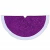 Northlight 20" Purple Glittered Mini Christmas Tree Skirt With Faux Fur Trim