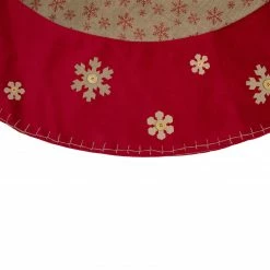 Northlight 60" Burlap Glittered Snowflake Rustic Christmas Tree Skirt With Red Velvet Trim 5 Northlight 60" Burlap Glittered Snowflake Rustic Christmas Tree Skirt With Red Velvet Trim -Wreaths & Garland shop northlight l27931 1 45458.1588396463