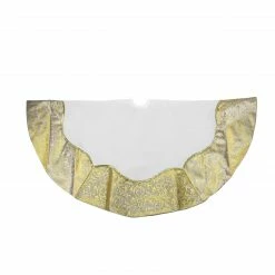 Northlight 48" White And Gold Two Toned Flourish Christmas Tree Skirt