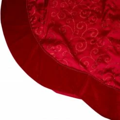 Northlight 48" Red Glittered Swirl Trimmed Christmas Tree Skirt -Wreaths & Garland shop northlight l34499 4 75775.1665433296