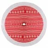 Northlight 48" Red And White Knitted Snowflake Christmas Tree Skirt With Faux Fur Trim