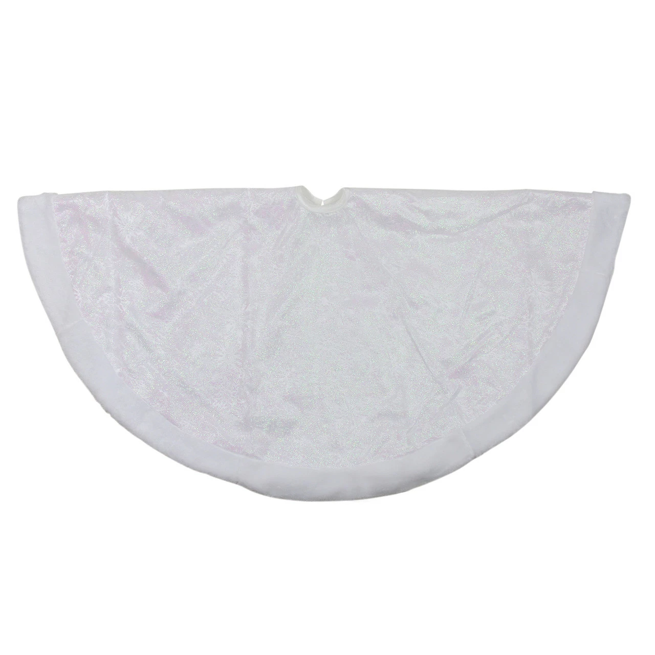 Northlight 48" White Iridescent Glitter Snowflake Christmas Tree Skirt 1 Northlight 48" White Iridescent Glitter Snowflake Christmas Tree Skirt