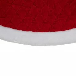 Alternative view of Northlight 48" Red And White Quilted Faux Fur Border Christmas Tree Skirt