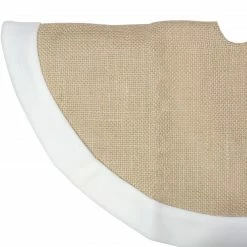 Northlight 20" Beige Burlap Mini Christmas Tree Skirt With Fleece Border -Wreaths & Garland shop northlight l85587 2 02816.1665346757