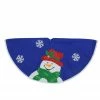 Northlight 20" Blue And White Embroidered Snowman Mini Christmas Tree Skirt