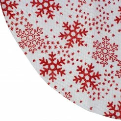 Northlight 20" White And Red Glitter Snowflake Mini Burlap Christmas Tree Skirt -Wreaths & Garland shop northlight l85591 1 61425.1588411312