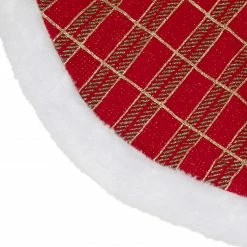 Northlight 20" Red And Gold Plaid Glittered Mini Christmas Tree Skirt -Wreaths & Garland shop northlight l85595 3 15110.1665346440