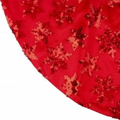 Northlight 20" Red Sequin Snowflake Pattern Mini Christmas Tree Skirt -Wreaths & Garland shop northlight l85596 2 63828.1665610742