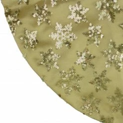 Northlight 20" Gold Sequin Snowflake Pattern Mini Christmas Tree Skirt -Wreaths & Garland shop northlight l85597 2 26022.1665346760