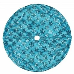 Northlight 20" Blue Sequin Snowflake Pattern Mini Christmas Tree Skirt
